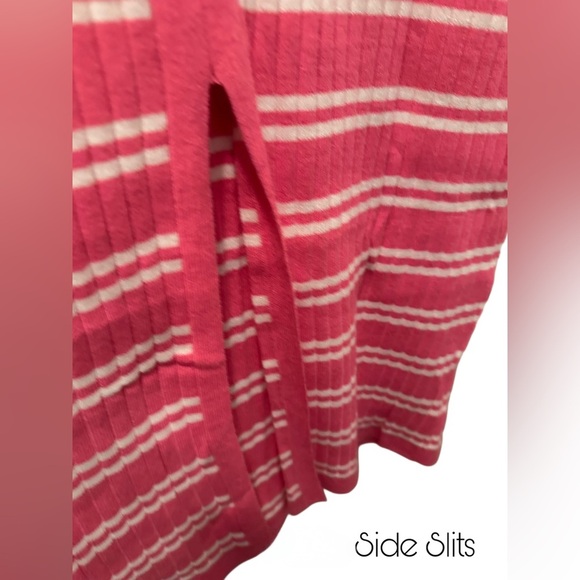 NEW Womens Striped Sweater Dress V Neck Collared Long Sleeve Color Block Bodycon - Picture 8 of 10